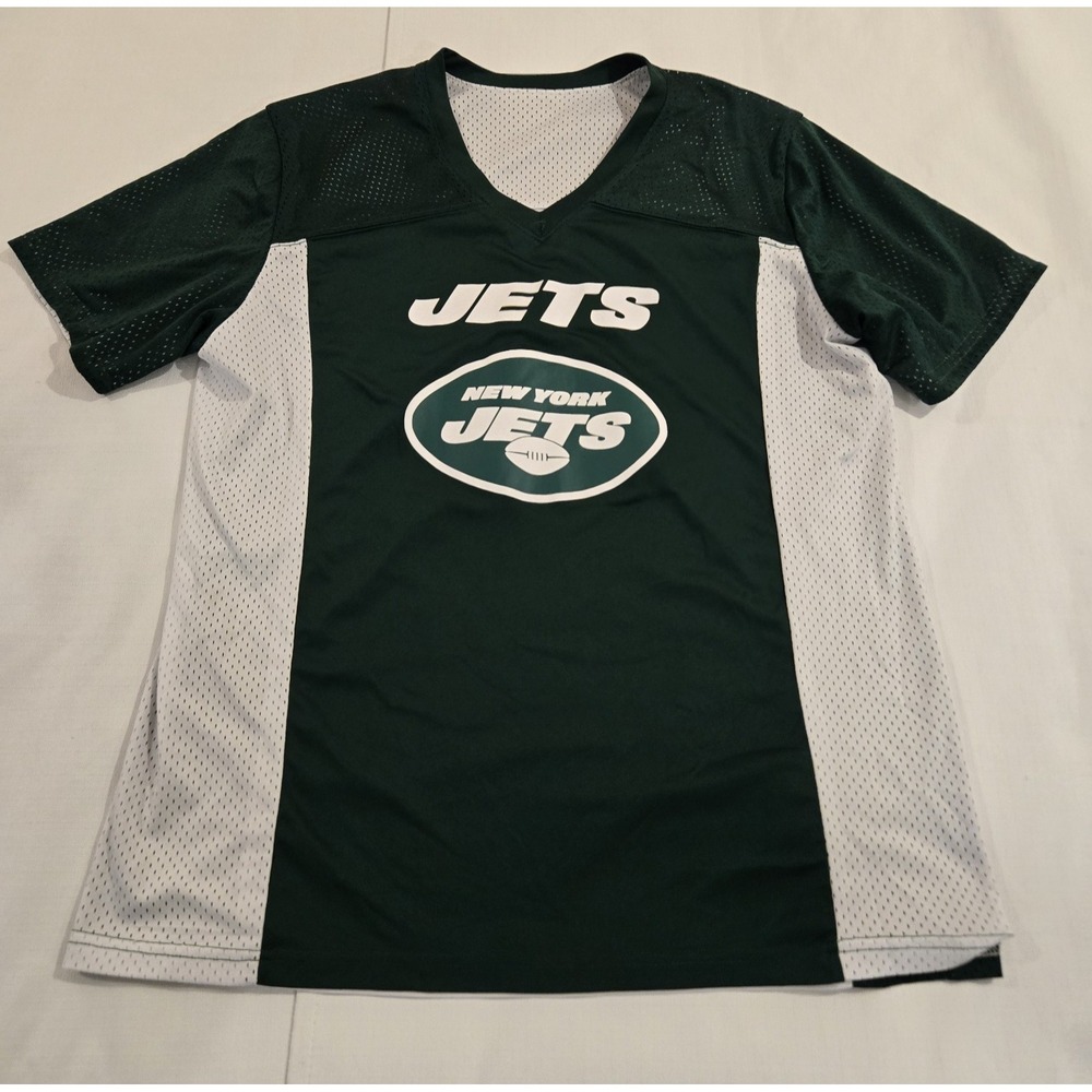 NFL Reversible ‎ NY JETS Flag Football Jersey V-neck Athletic Fan Adult Medium